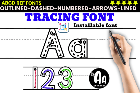 Dashed Outlined Arrows Lined: The Font That Builds Skills and Brands
