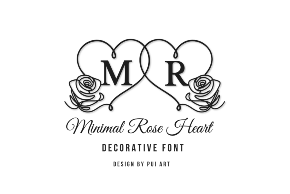 Minimal Rose Heart: Where Delicate Florals Meet Elegant Typography
