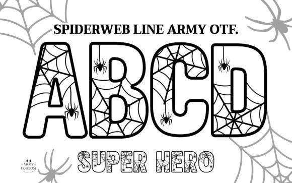 Spiderweb Line Army: A Font That Captures Superhero Energy