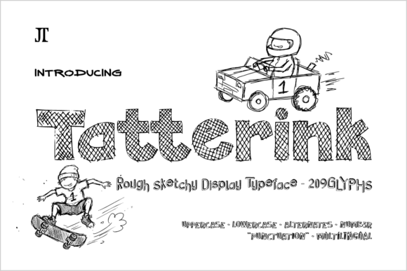 Tatterink: The Sketchbook Typeface for Raw, Urban Designs